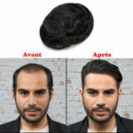 Prothèse capillaire noire pour homme