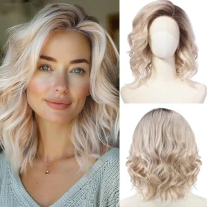 Perruque synthétique ondulée style Léna cheveux brillants