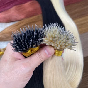 Extensions cheveux à micro-anneaux brun naturel