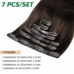 Extensions courtes à clips cheveux remy vue de face