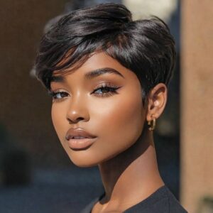 Perruque naturelle courte Ingrid en brun