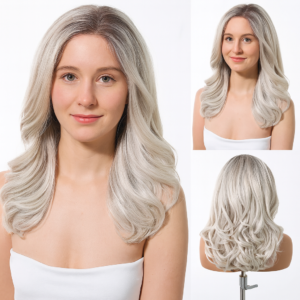 Perruque synthétique ondulée Sandra en cheveux brillants