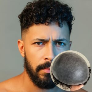 Toupet bouclé noir de 20 mm