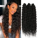 Lot de 3 mèches Crochet Braids Deep Water Twist 61 cm en fibre végétale.