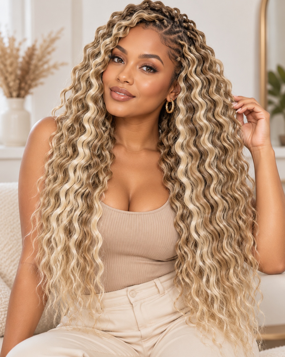 Lot de 3 mèches Crochet Braids Deep Water Twist 24 pouces – fibre protéinée