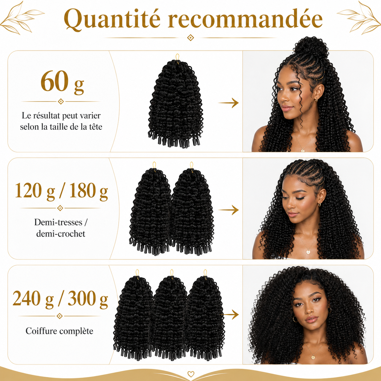 Mèches pour crochet braid Curly, en cheveux naturels birmans, texture bouclée ultra-douce et légère. – Image 7