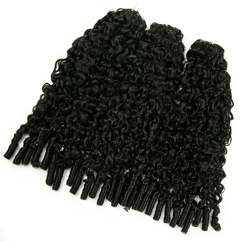 Mèches pour crochet braid Curly, en cheveux naturels birmans, texture bouclée ultra-douce et légère. – Image 5