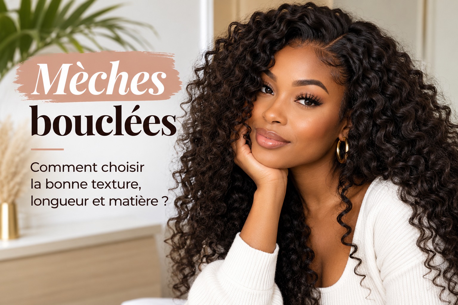 Mèches bouclées naturelles pour coiffure volumineuse