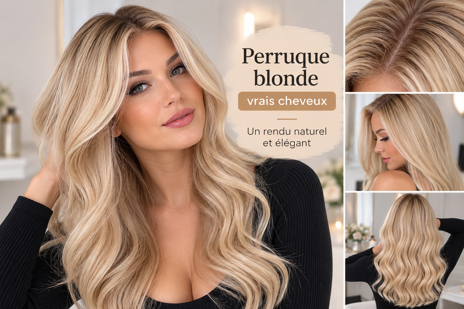 Perruque blonde vrais cheveux